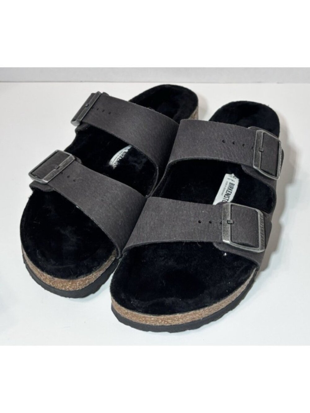 Birkenstock ARIZONA FUR Shearling EU40 BLACK W9/M7 Sandals - Picture 2 of 8